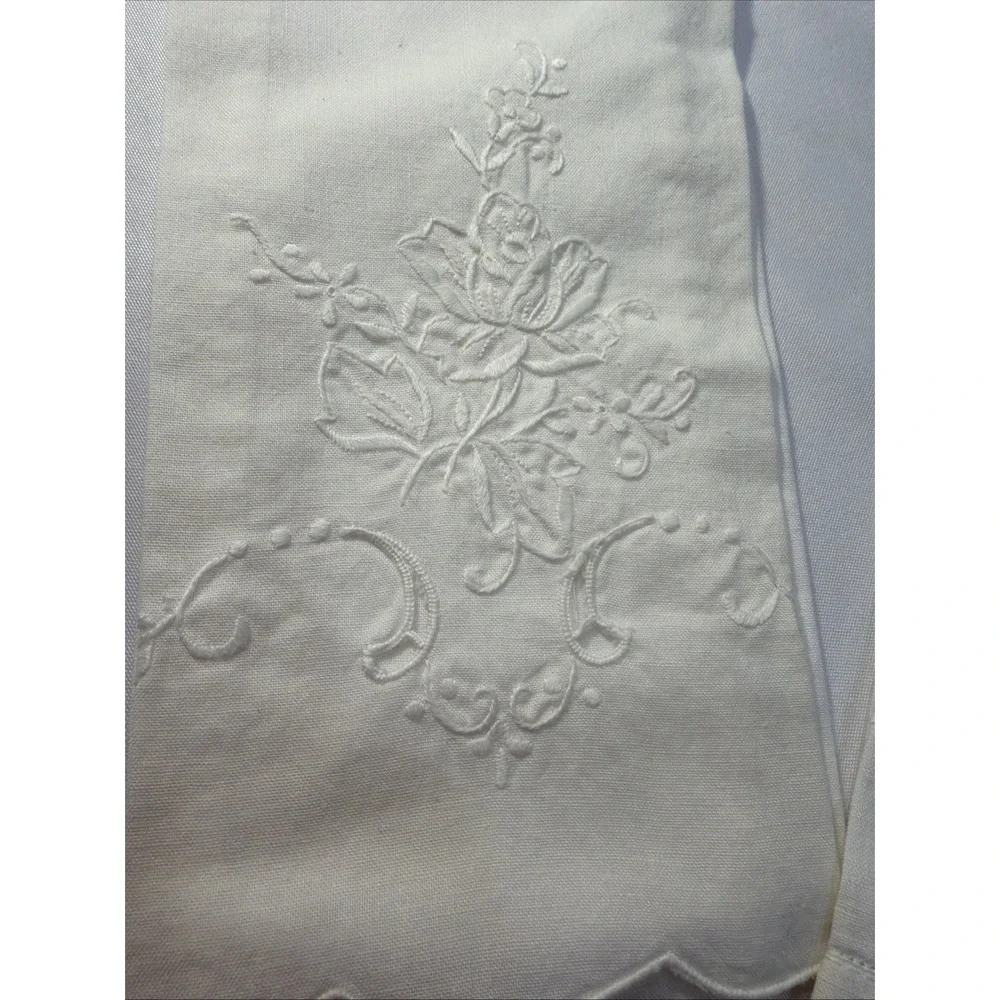 Vintage Old Guest Cotton Hand Towels‎ Beautiful Embroidery 527-2